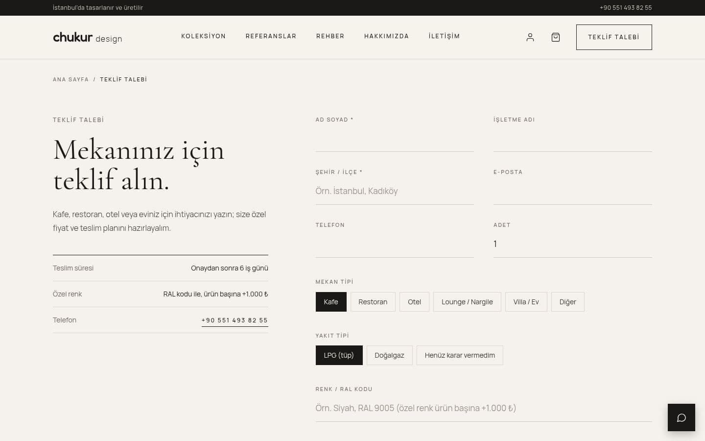 Chukur Design bulk quote request form