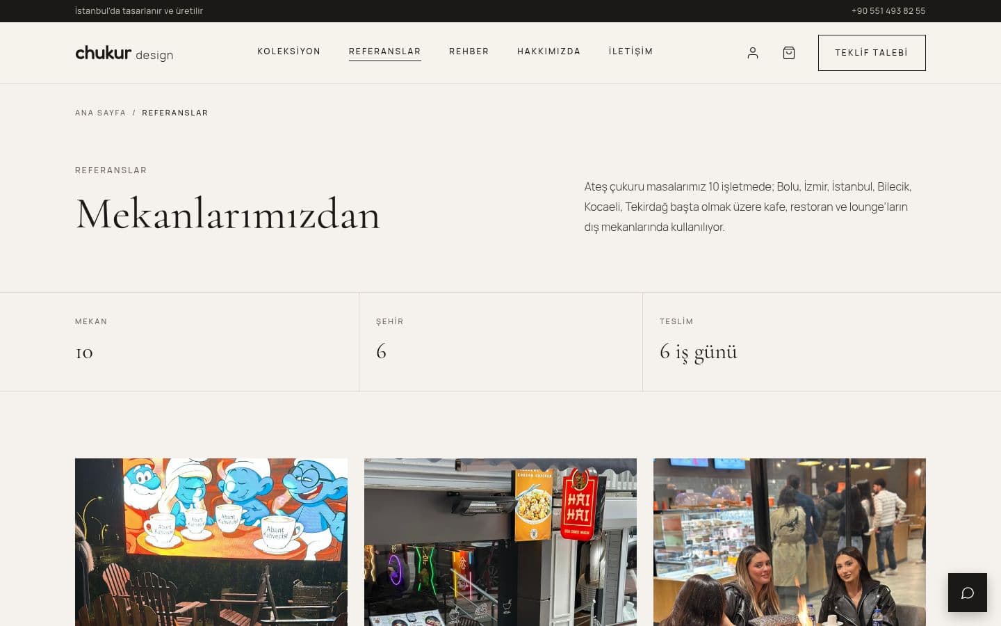 Chukur Design references page with venue photos