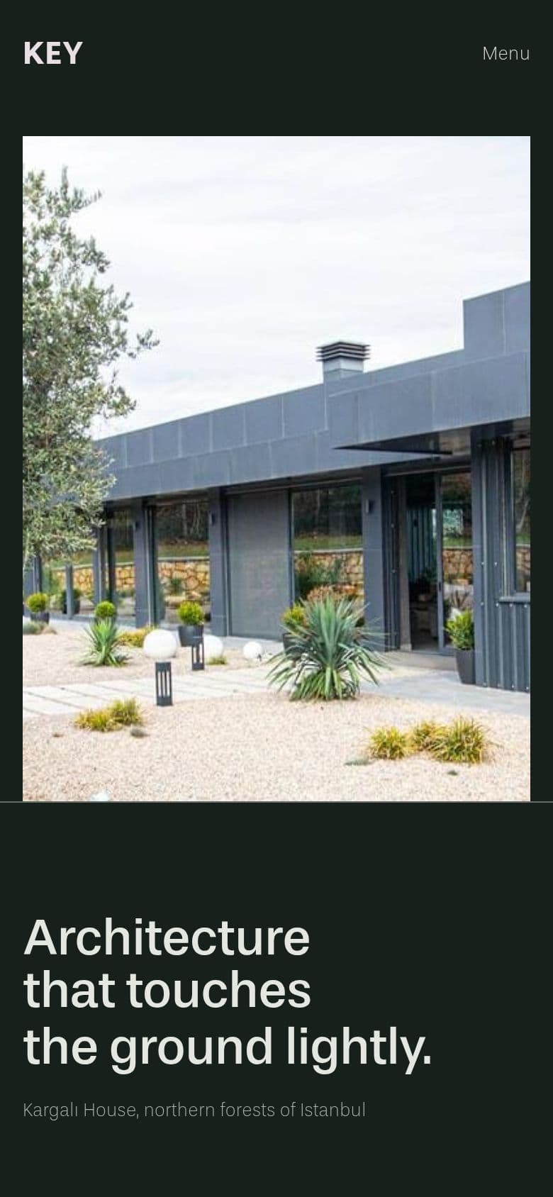 KEY studio homepage on a phone